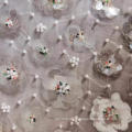 sequin emb three-dimensional flower fabric